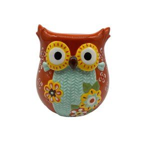 Colorful Owl Ceramic Cookie Jar Kitchen Storage Food Storage Farmhouse Decor